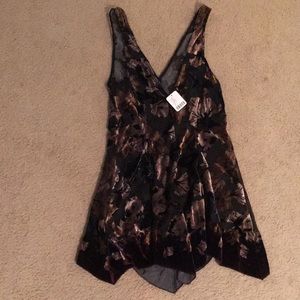 NWT Free People Velvet and Sheer Floral Dress